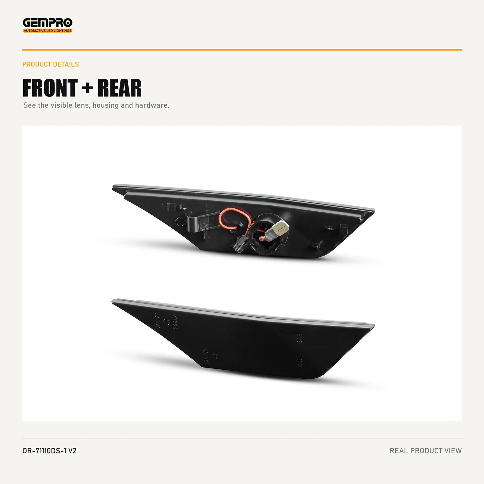 GEMPRO OR-71110DS-1-V2 front and rear housing view