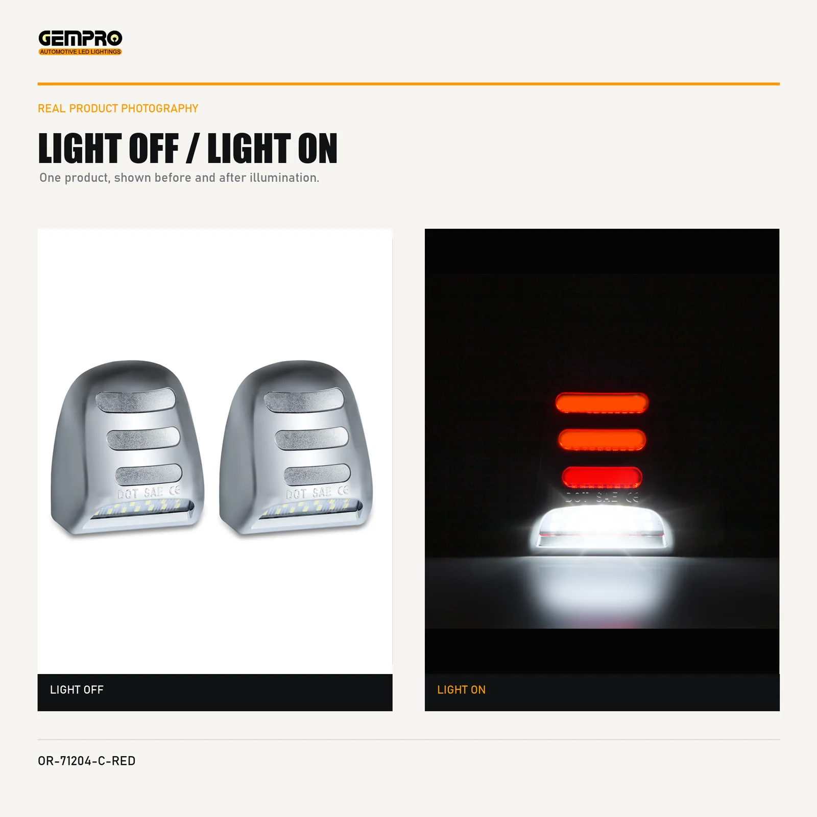 GEMPRO OR-71204-C-RED light off and light on