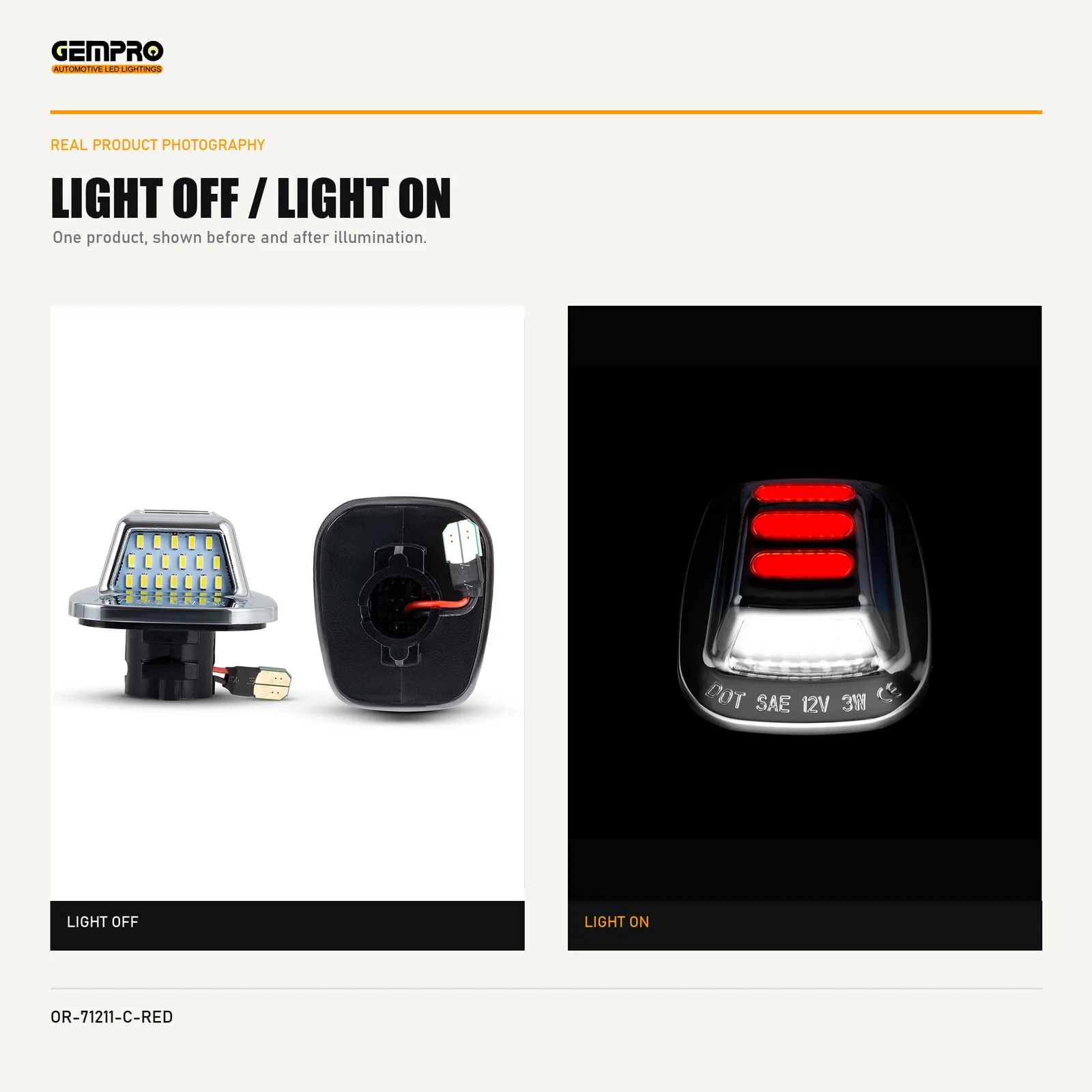 GEMPRO OR-71211-C-RED light off and light on