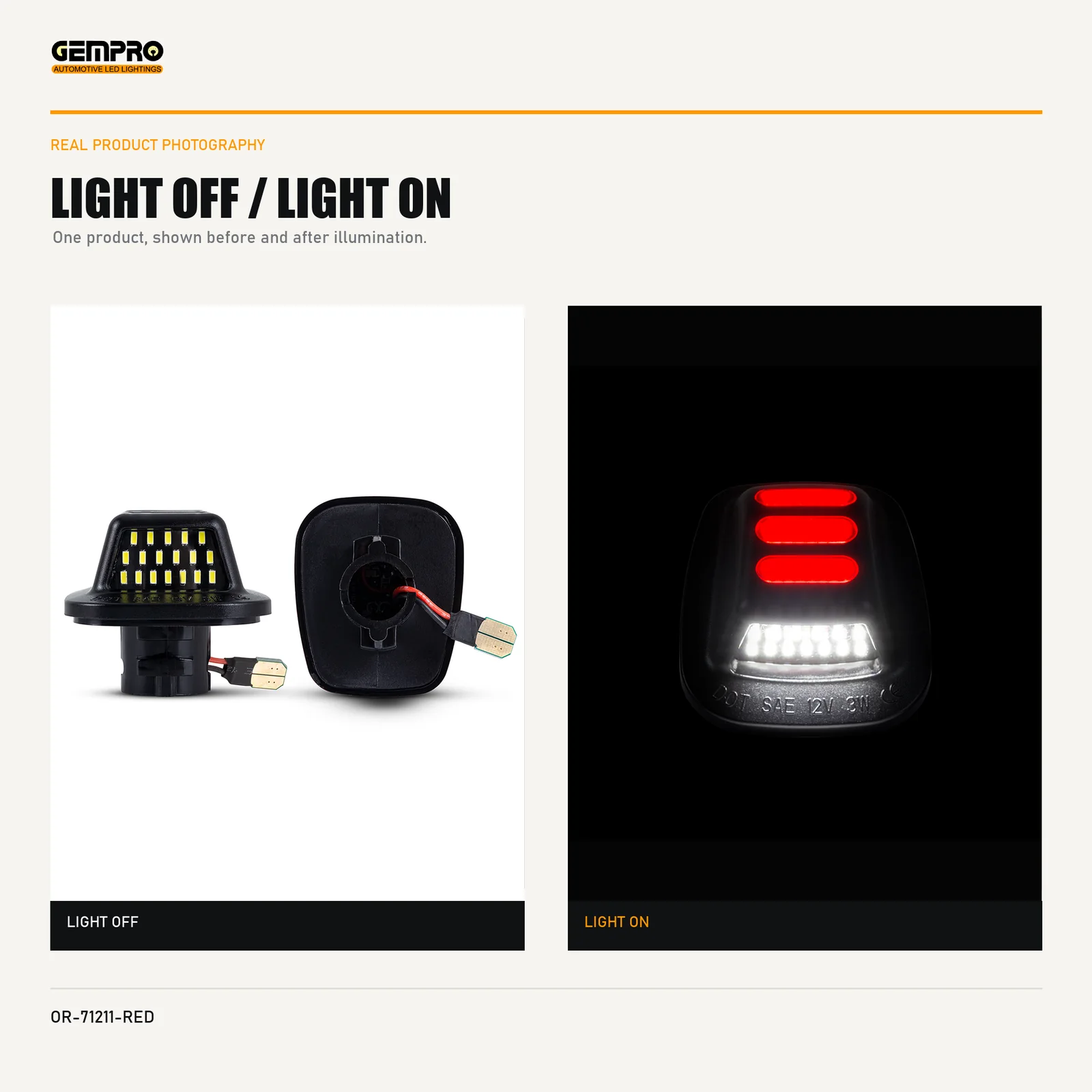 GEMPRO OR-71211-RED light off and light on