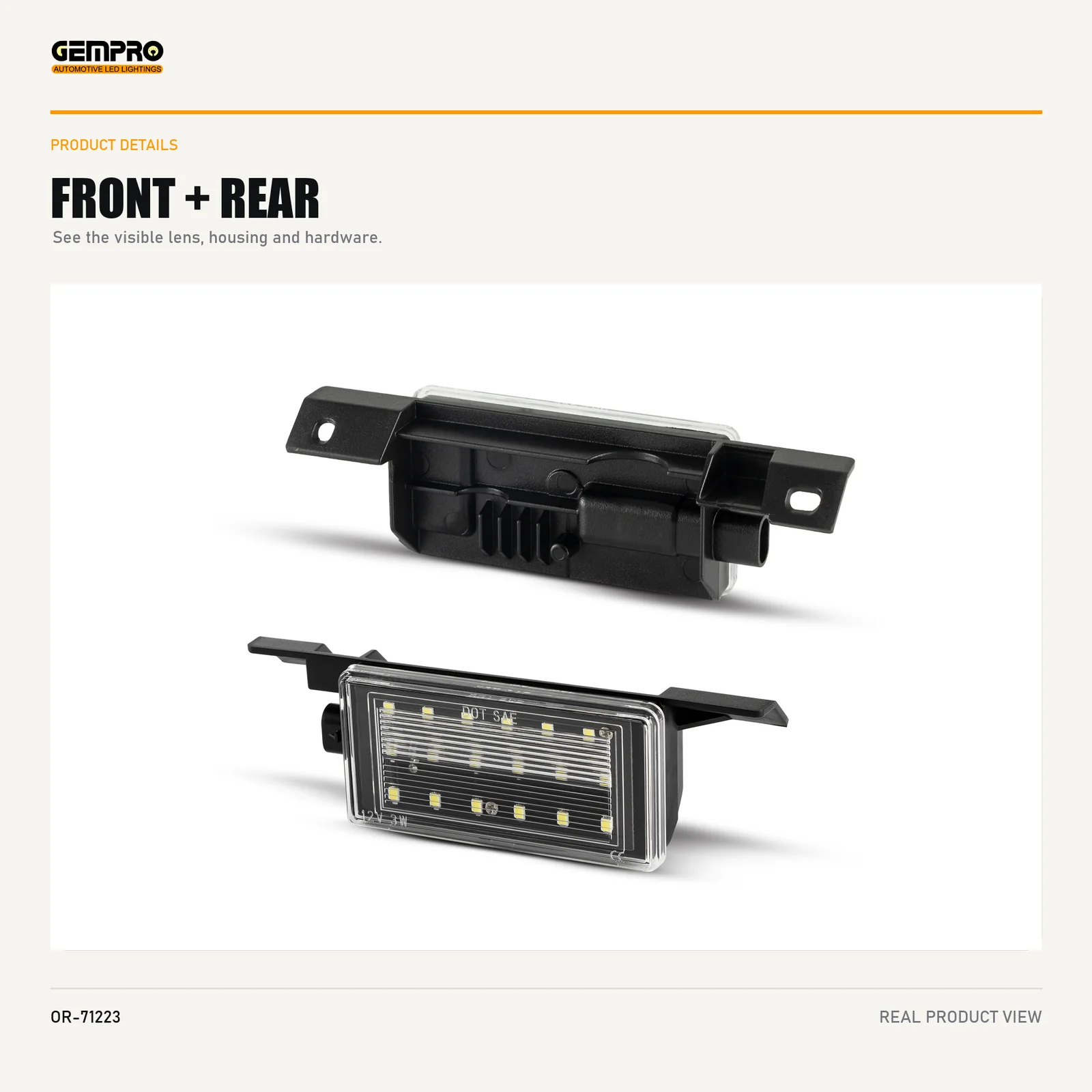 GEMPRO OR-71223 front and rear housing view