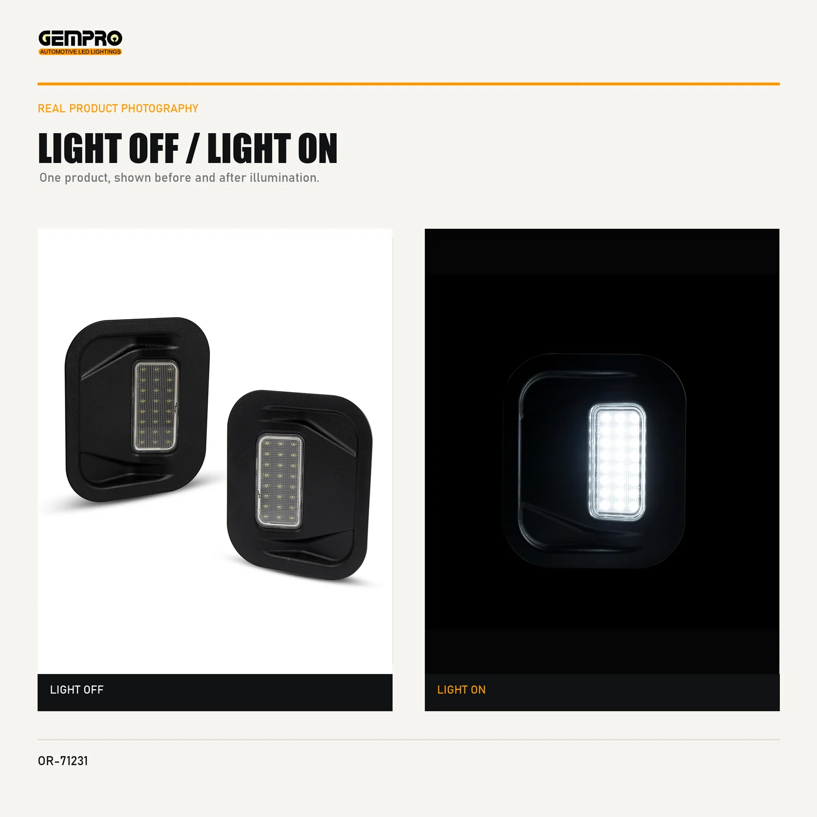 GEMPRO OR-71231 light off and light on