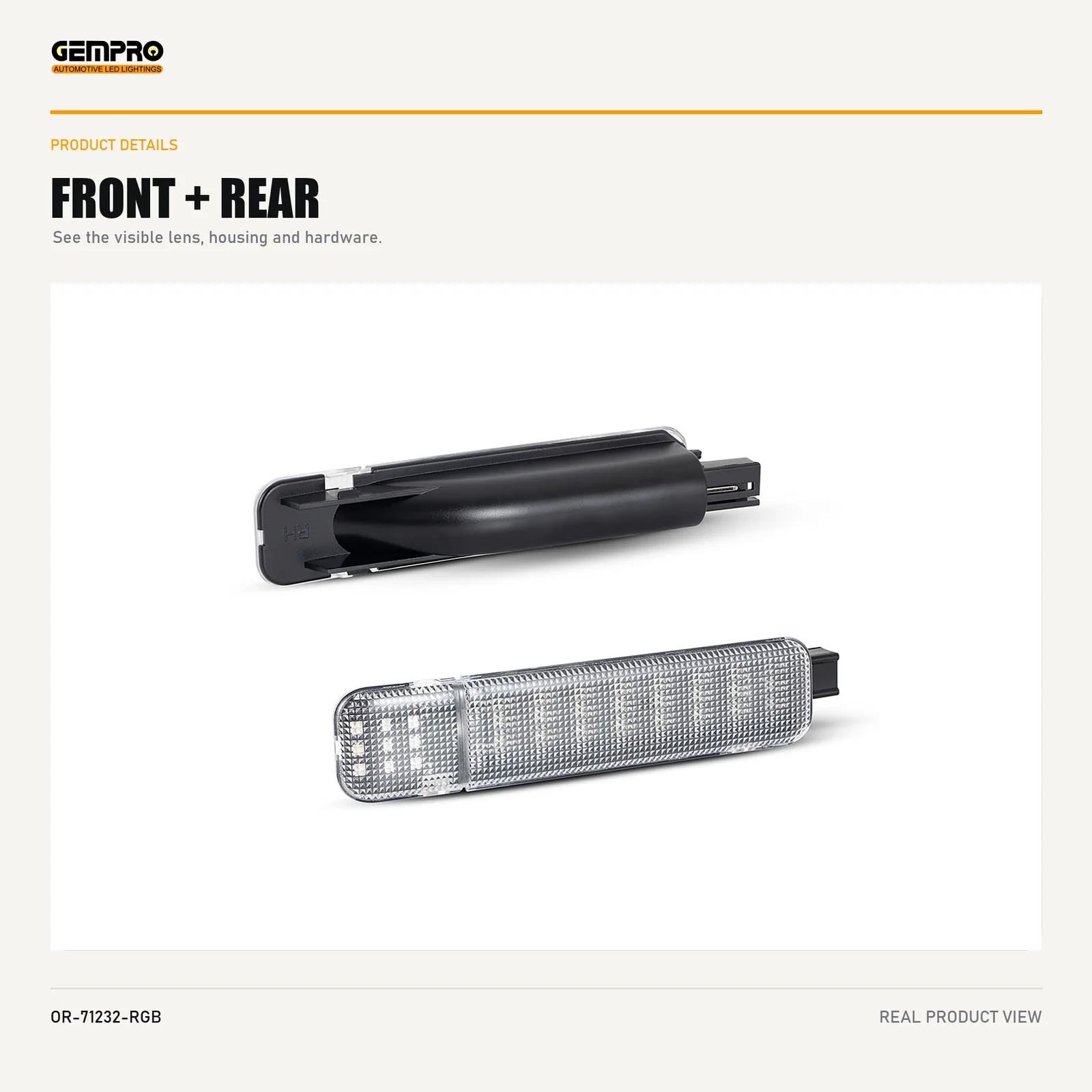 GEMPRO OR-71232-RGB front and rear housing view
