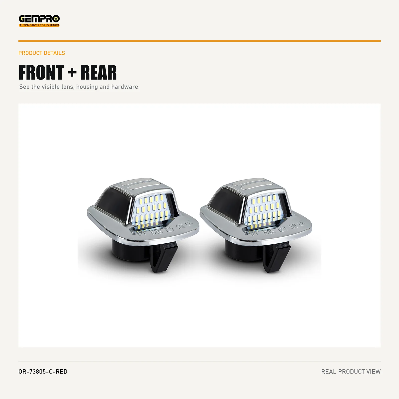 GEMPRO OR-73805-C-RED front and rear housing view