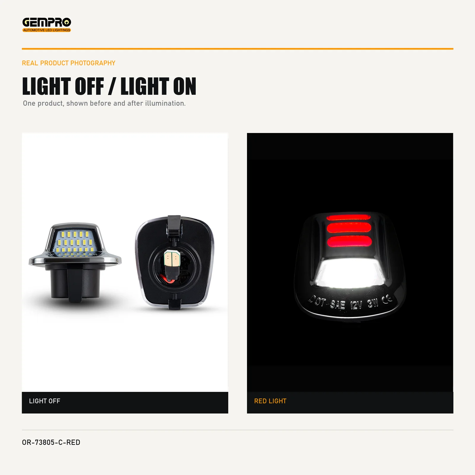 GEMPRO OR-73805-C-RED light off and light on