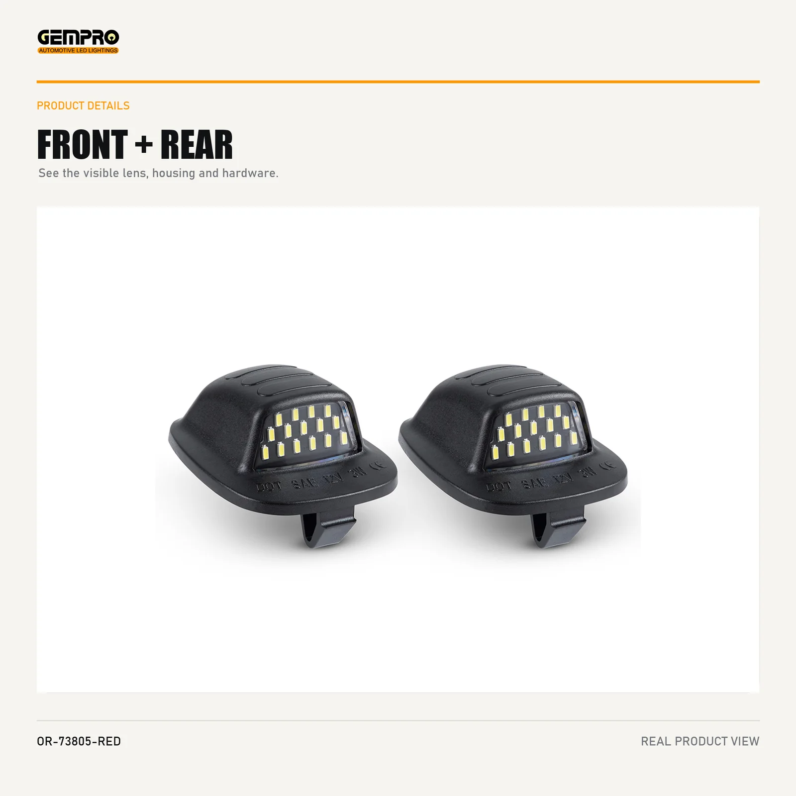 GEMPRO OR-73805-RED front and rear housing view