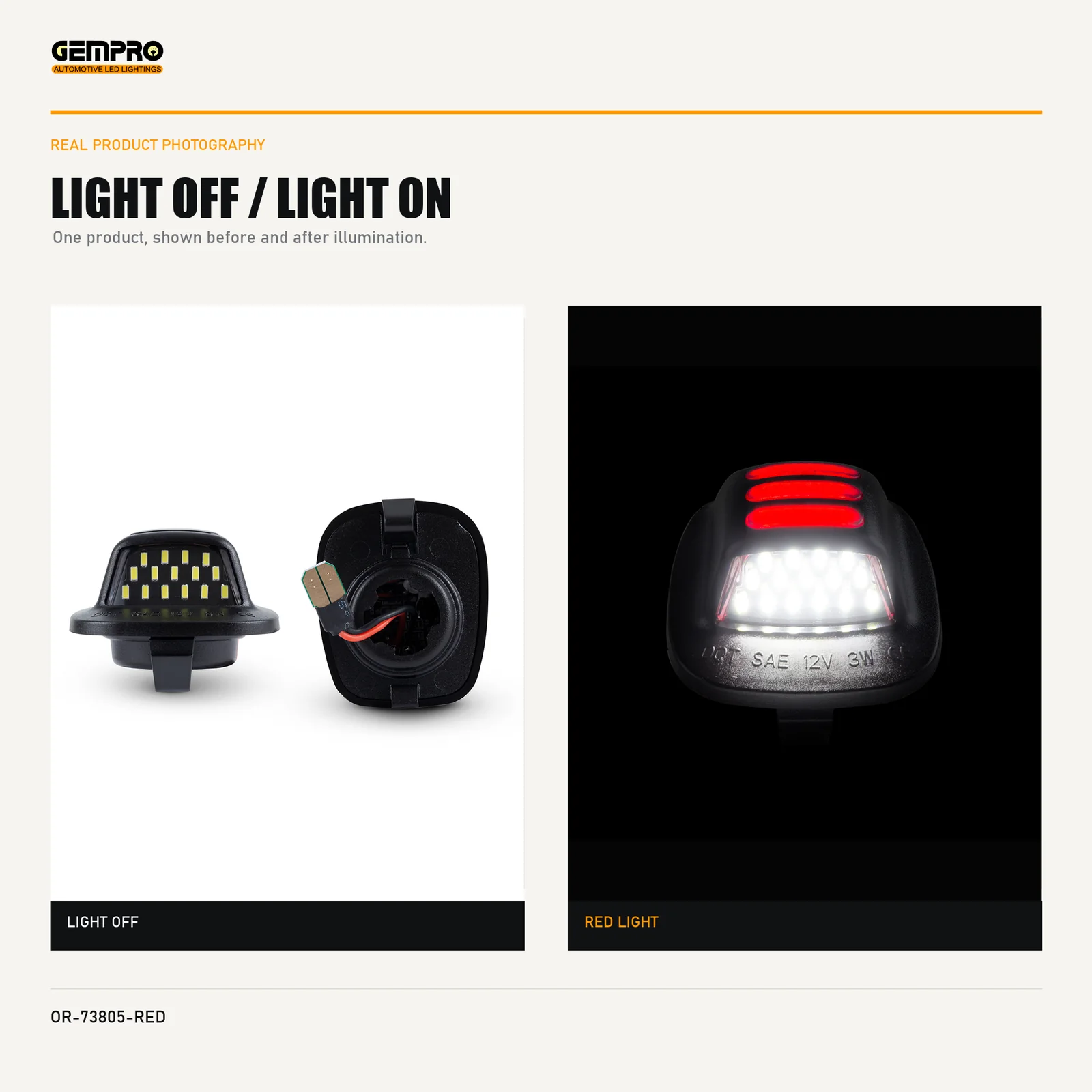 GEMPRO OR-73805-RED light off and light on