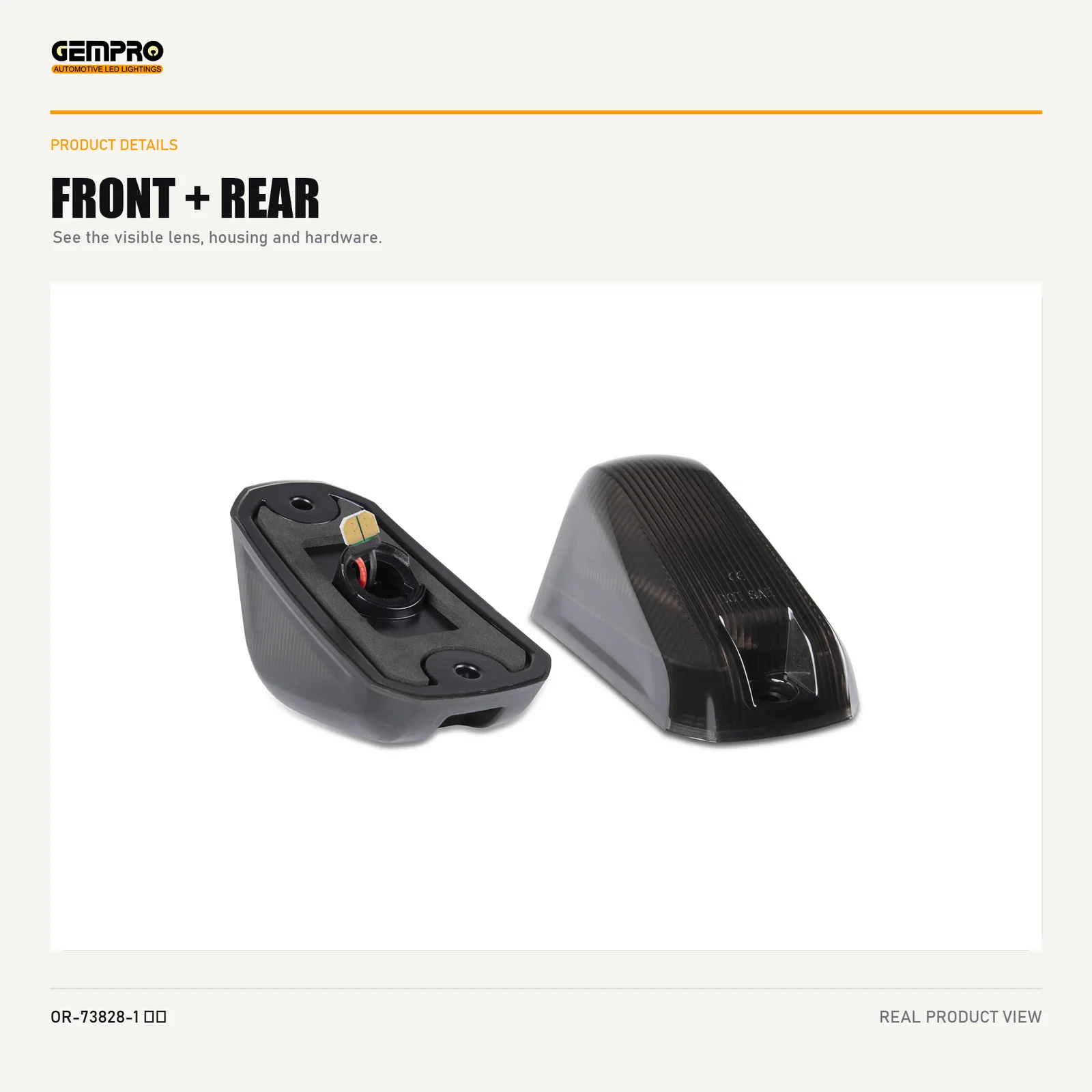 GEMPRO OR-73828-1-WHITE front and rear housing view