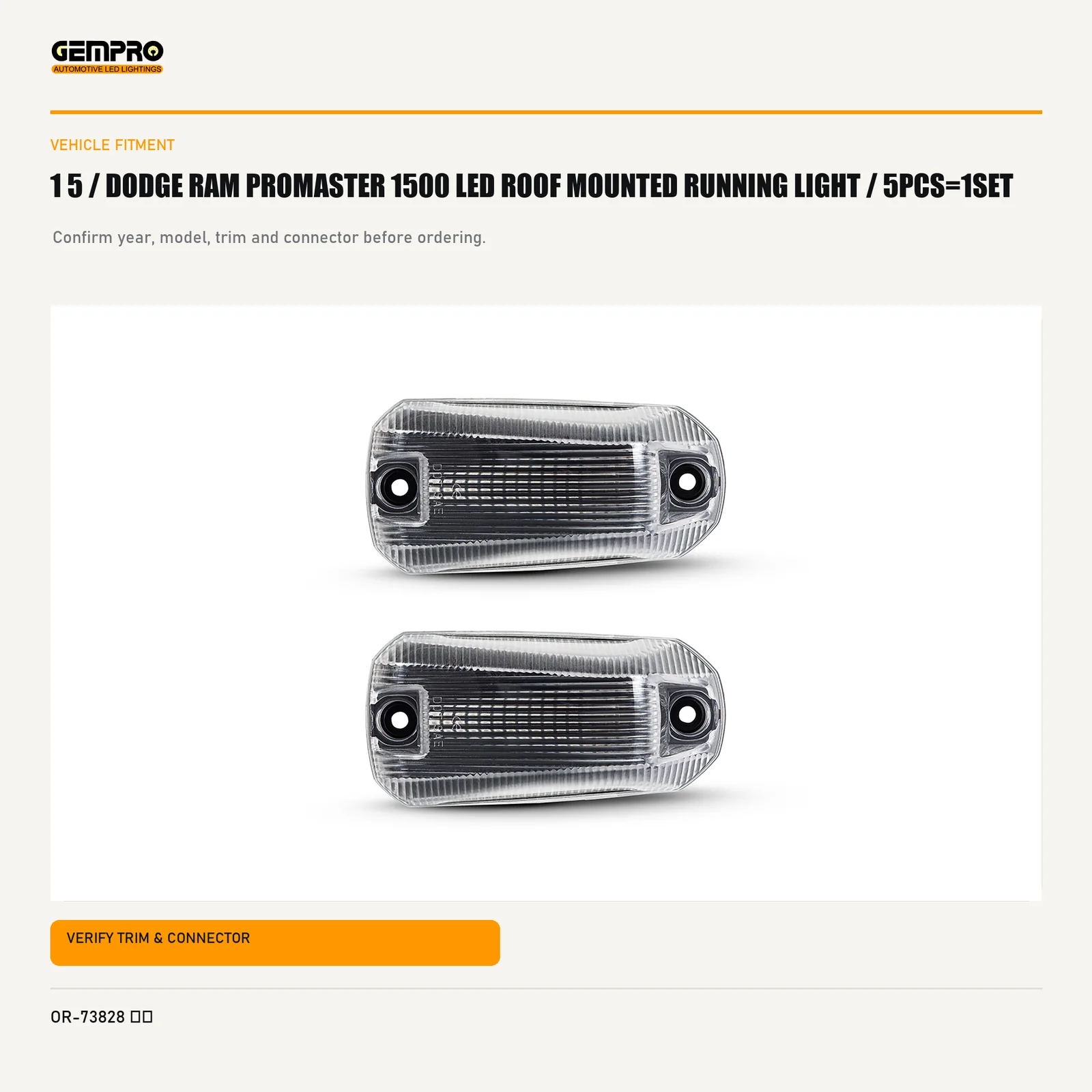 GEMPRO OR-73828-AMBER fitment check graphic