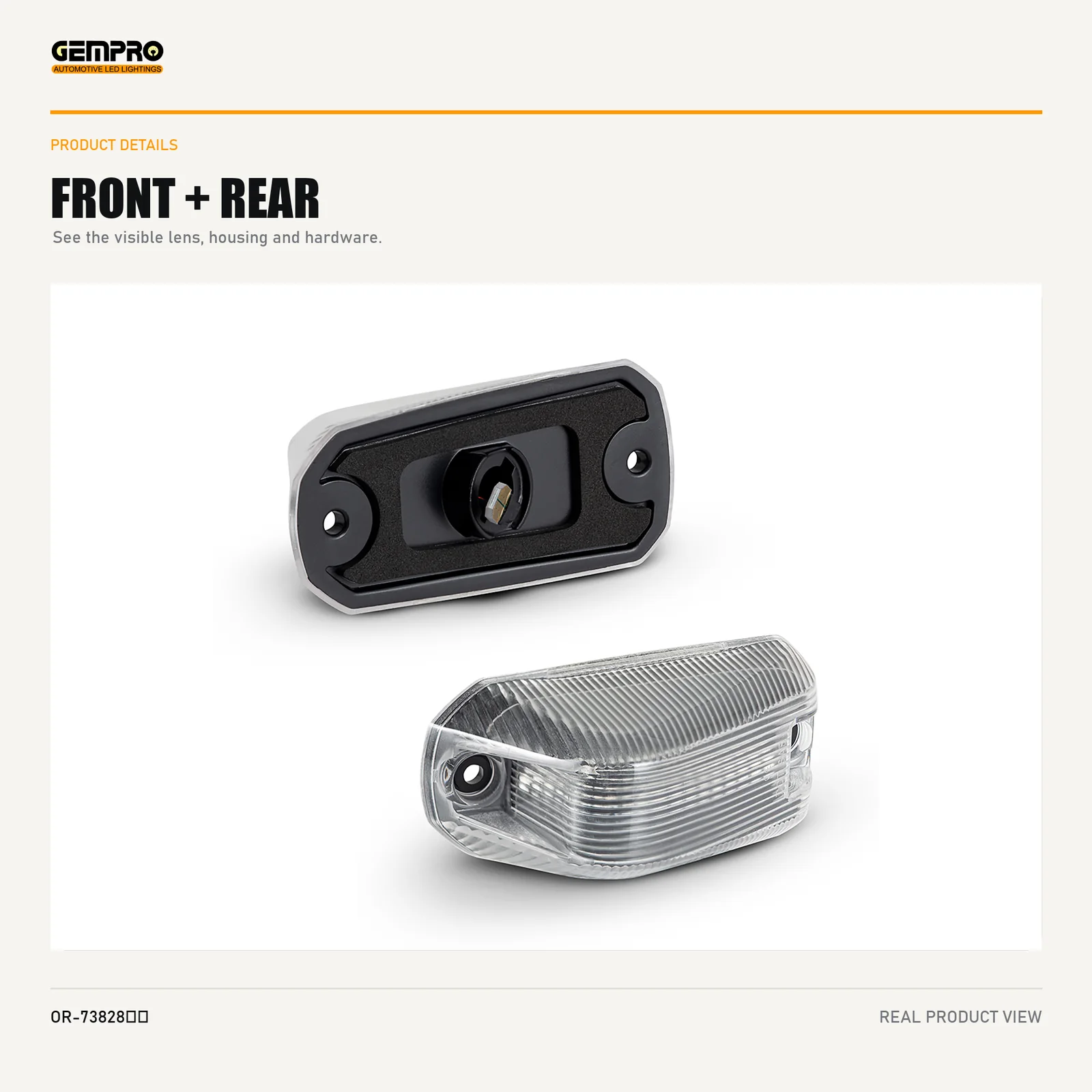 GEMPRO OR-73828-WHITE front and rear housing view