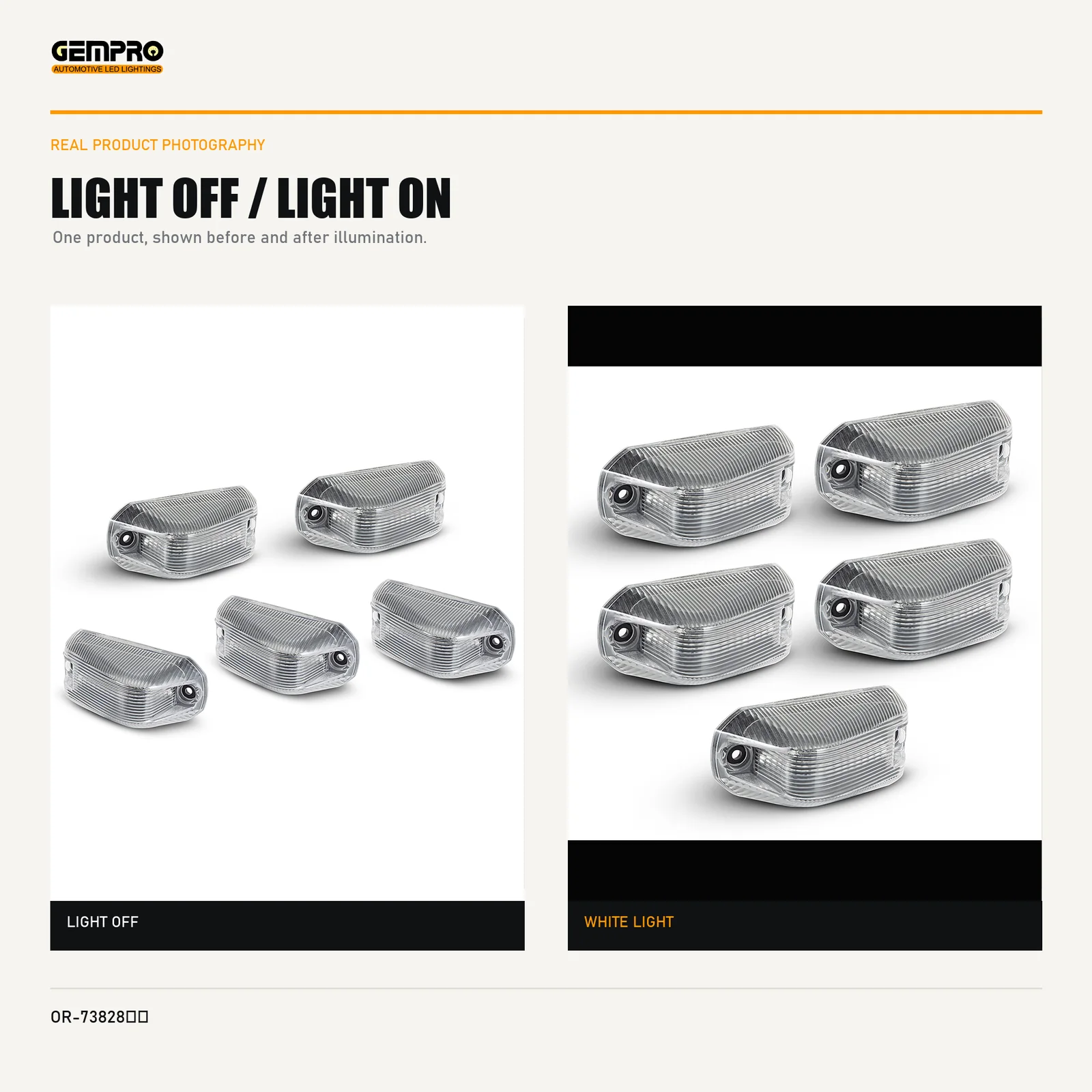 GEMPRO OR-73828-WHITE light off and light on