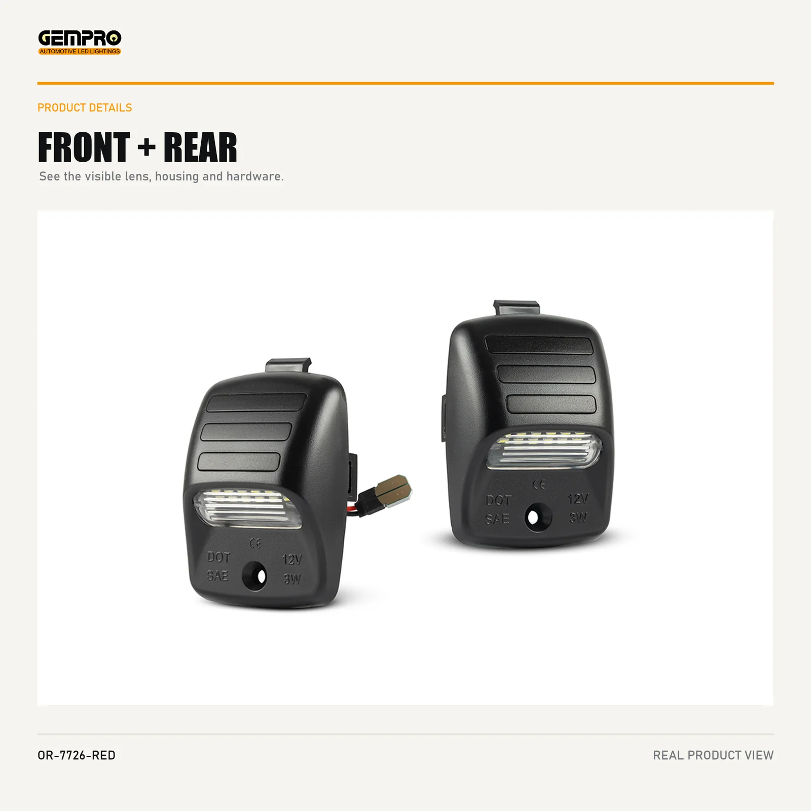 GEMPRO OR-7726-RED front and rear housing view