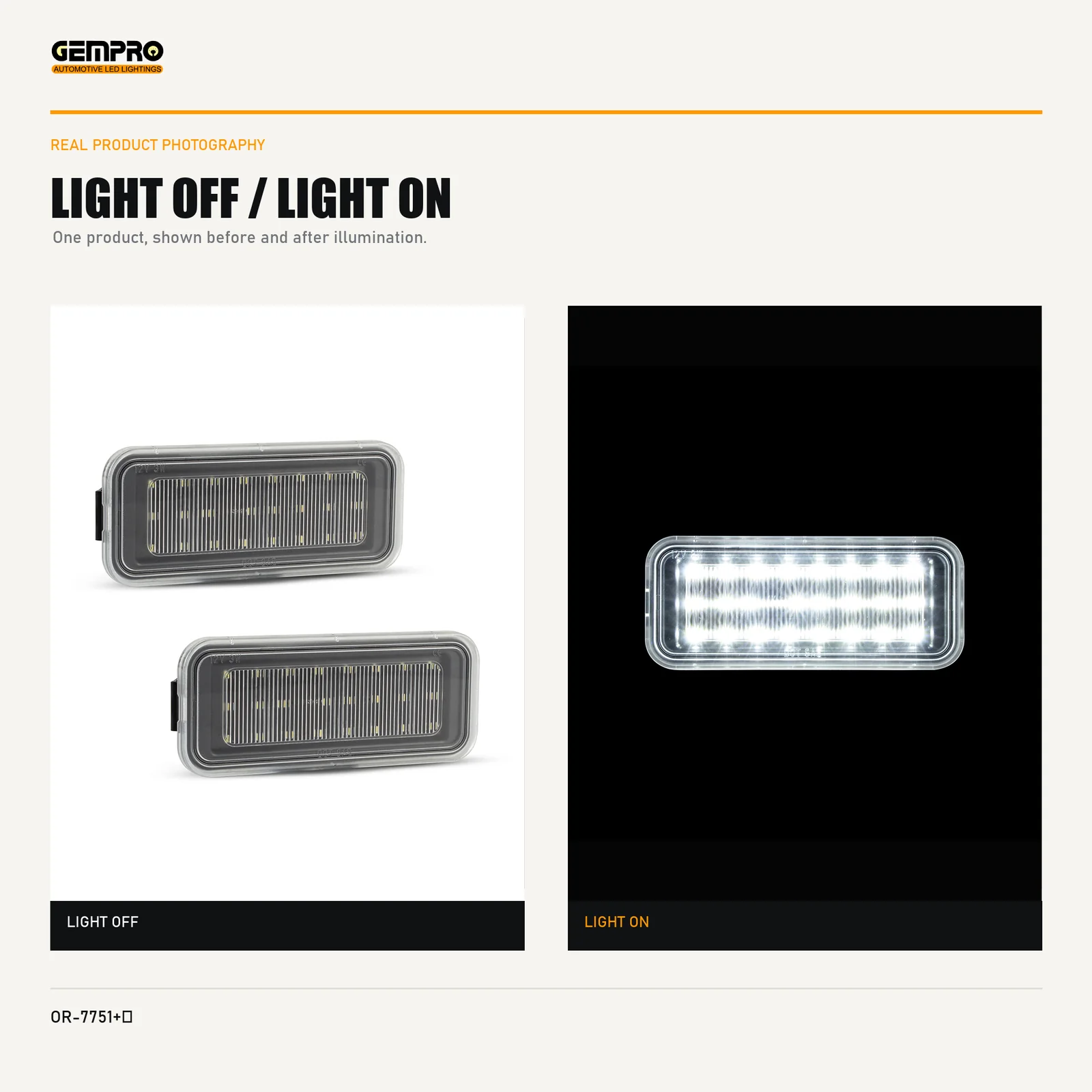 GEMPRO OR-7751+HARNESS light off and light on