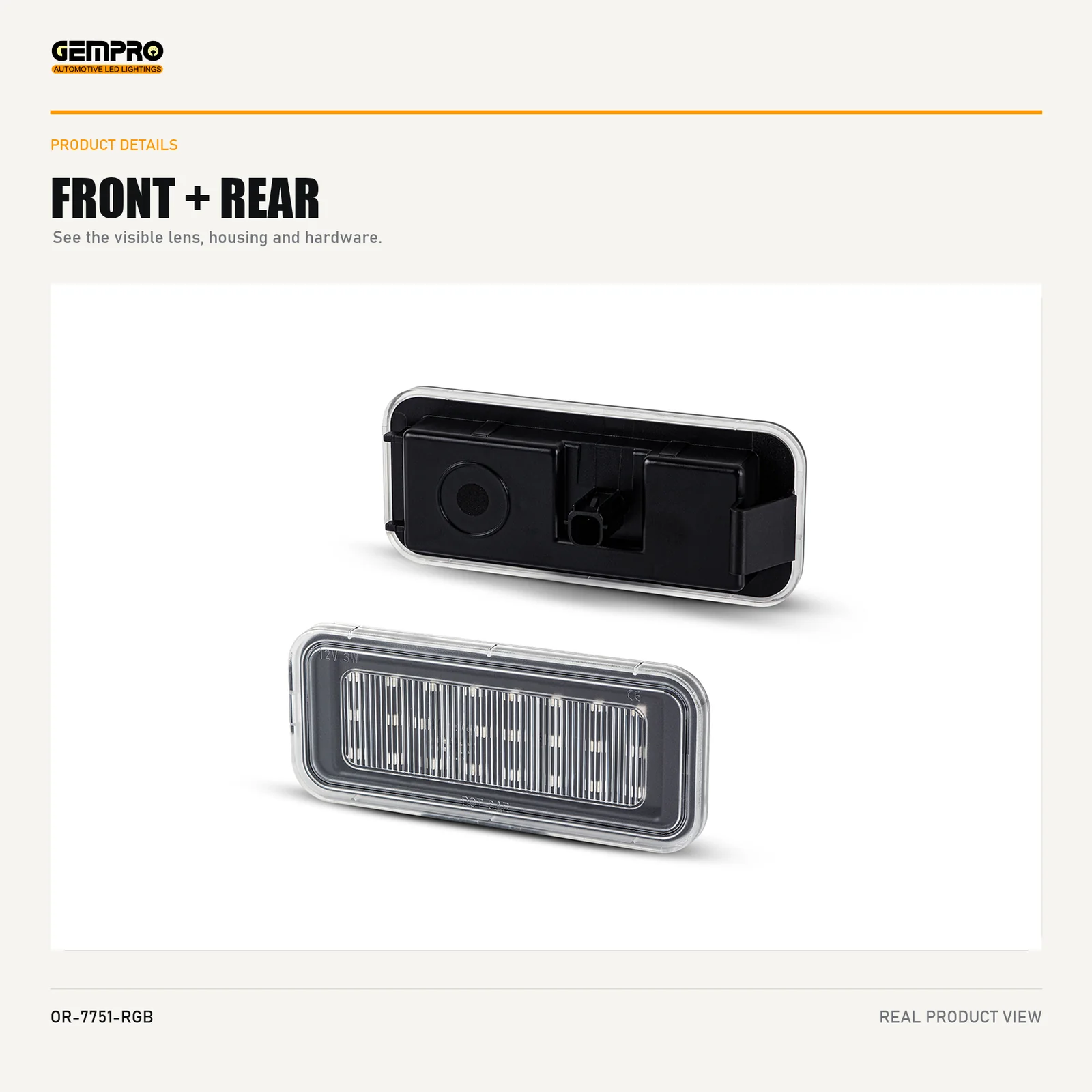 GEMPRO OR-7751-RGB front and rear housing view