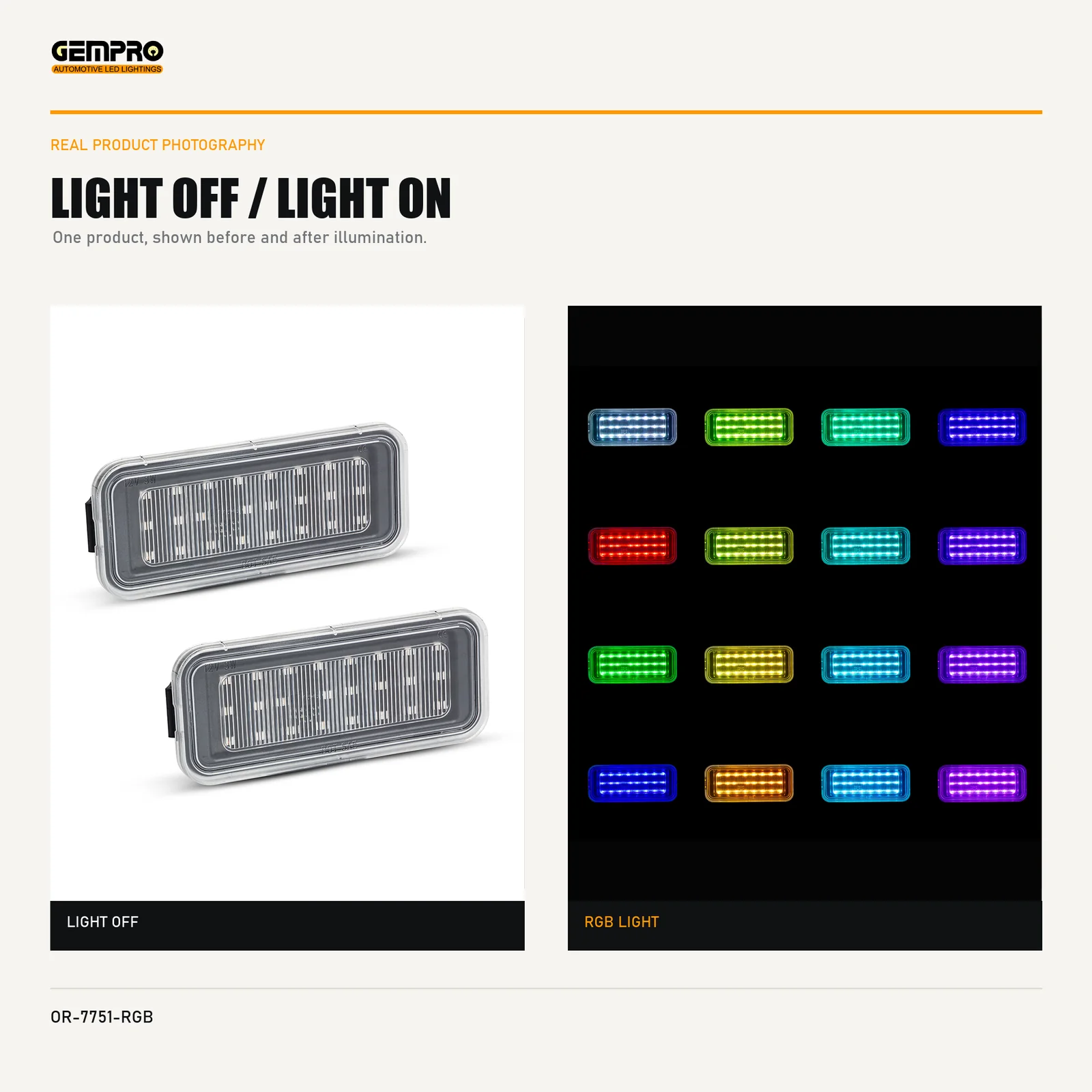GEMPRO OR-7751-RGB light off and light on