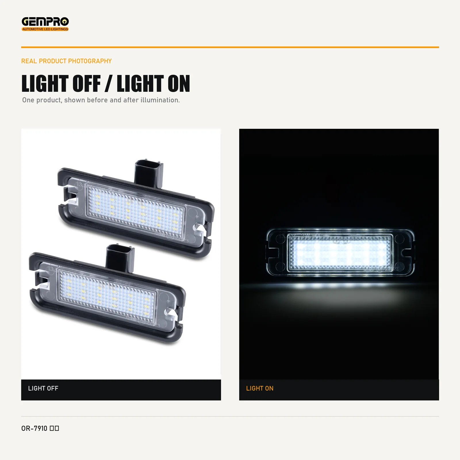 GEMPRO OR-7910-BLACK-PCB light off and light on
