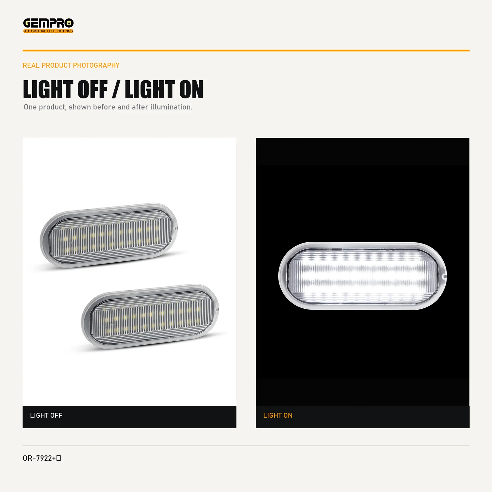 GEMPRO OR-7922+HARNESS light off and light on