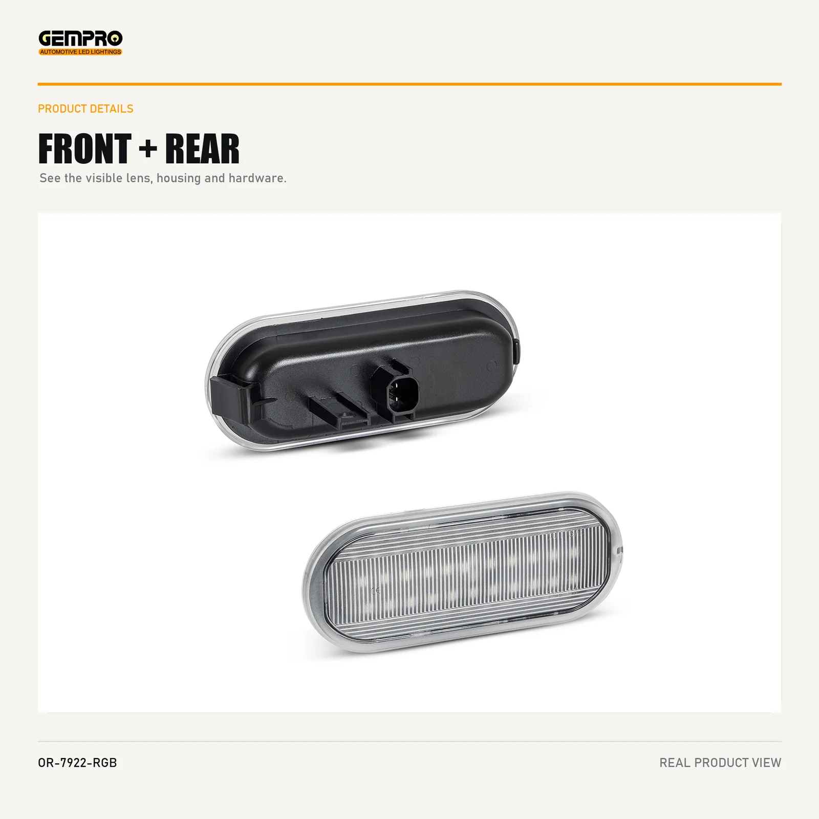 GEMPRO OR-7922-RGB front and rear housing view