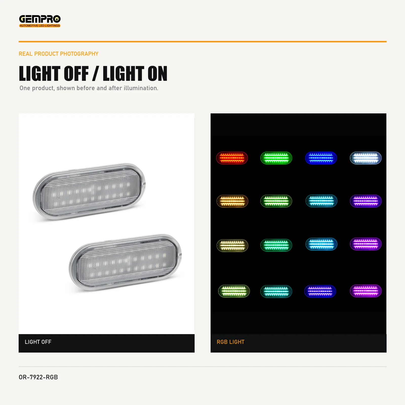GEMPRO OR-7922-RGB light off and light on