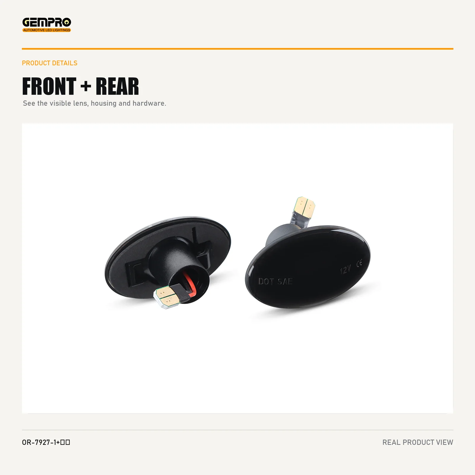 GEMPRO OR-7927-1+BRACKETS front and rear housing view