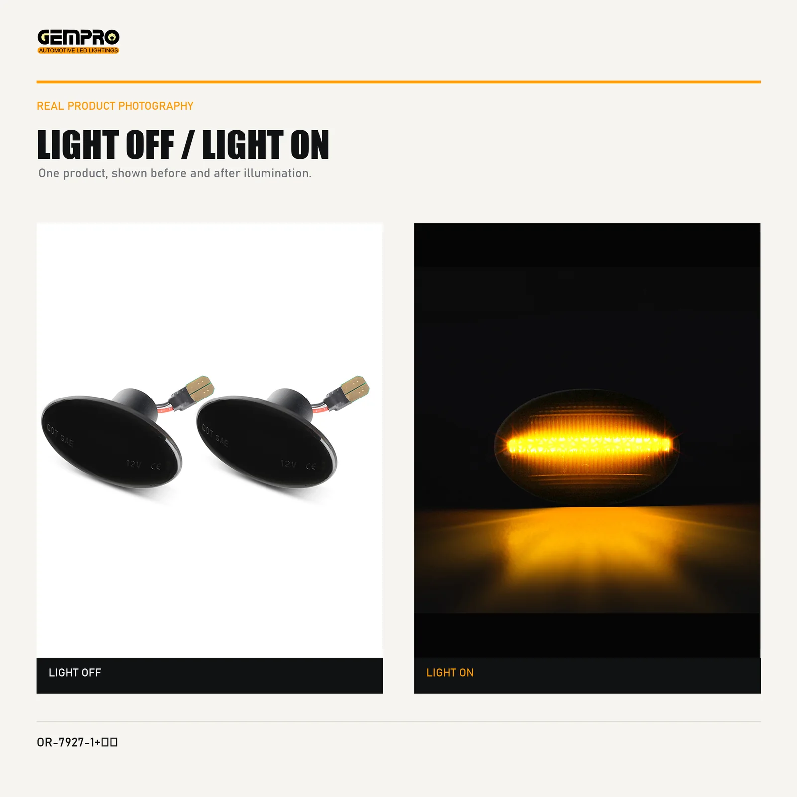GEMPRO OR-7927-1+BRACKETS light off and light on